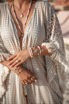Ibzmode Short Kimono Flora Miranza Natural bohemian beachwear