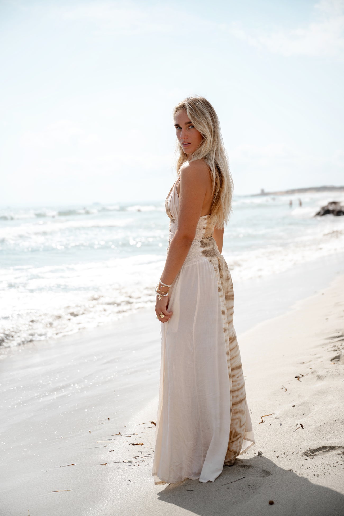 Ibizamode Pants Vena Maraluna Ivory with airy ombre look and flowy summer fit