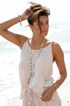 Ibizamode Strap Top Yago Ivory with airy feminine fit and relaxed summer look