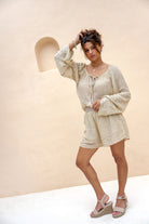 Ibzmode Short Tavio Lunara Sand with subtle shimmer detail