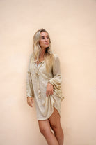 Ibzmode Tunic Amara Lunara Sand with subtle shimmer detail