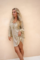 Ibzmode Tunic Amara Lunara Sand with subtle shimmer detail