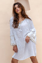 Ibzmode Tunic Amara Lunara White with subtle shimmer detail
