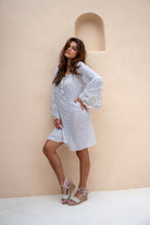 Ibzmode Tunic Amara Lunara White with subtle shimmer detail