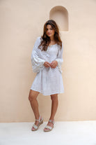 Ibzmode Tunic Amara Lunara White with subtle shimmer detail