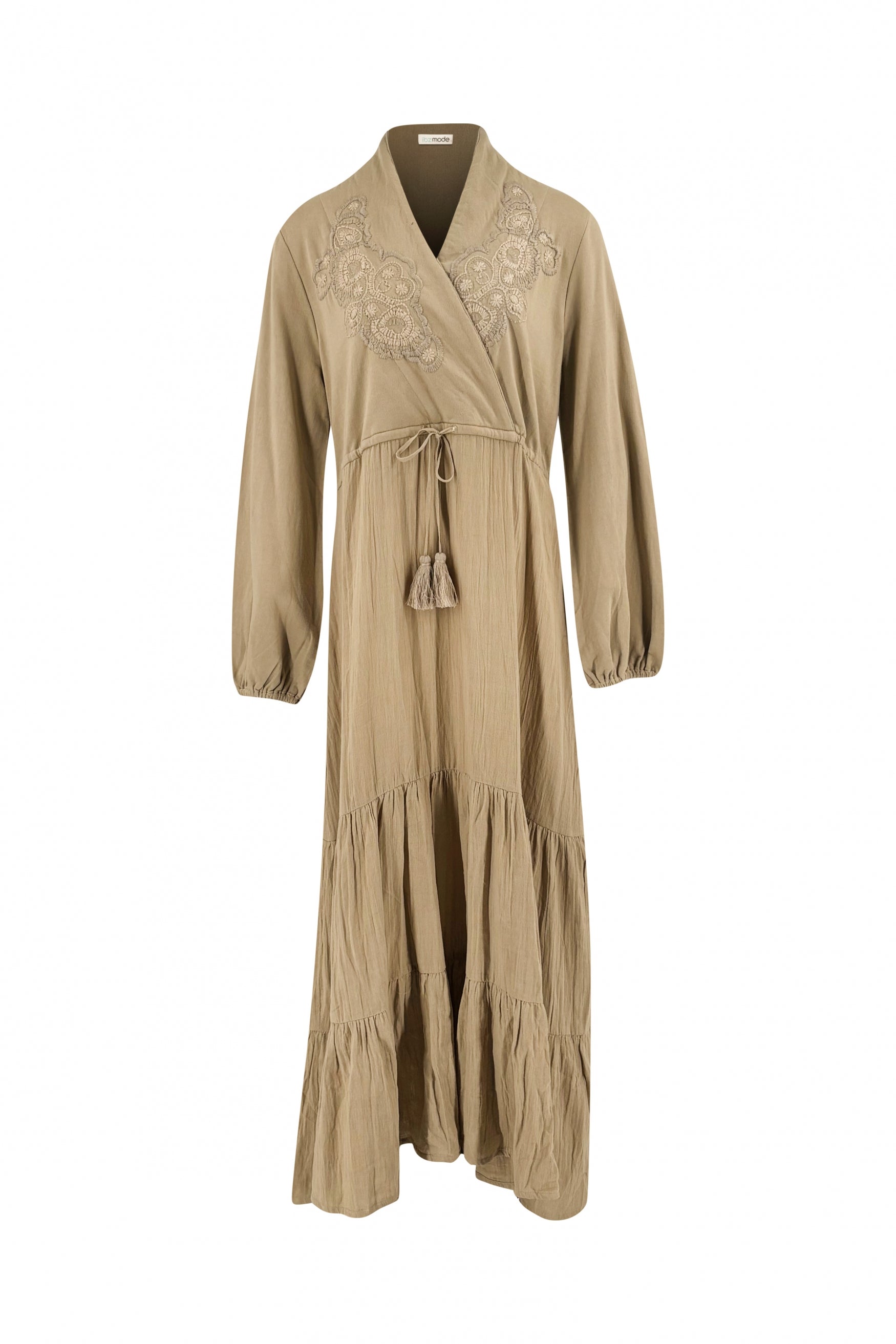 Bohemian jurk in sand van ibzmode, Brands of Ibiza