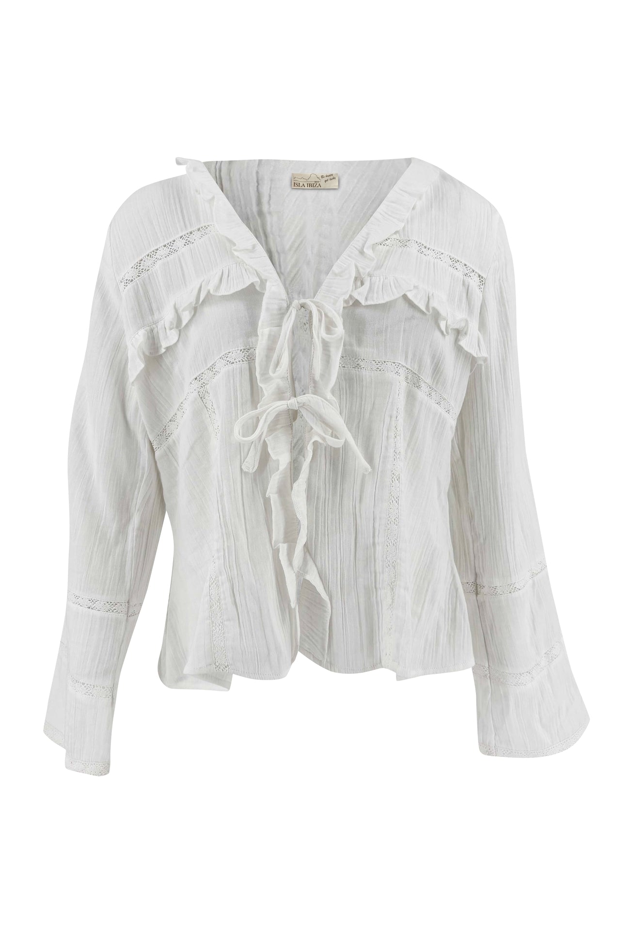 Isla Ibiza white bohemian blouse Sierra with soft fabric
