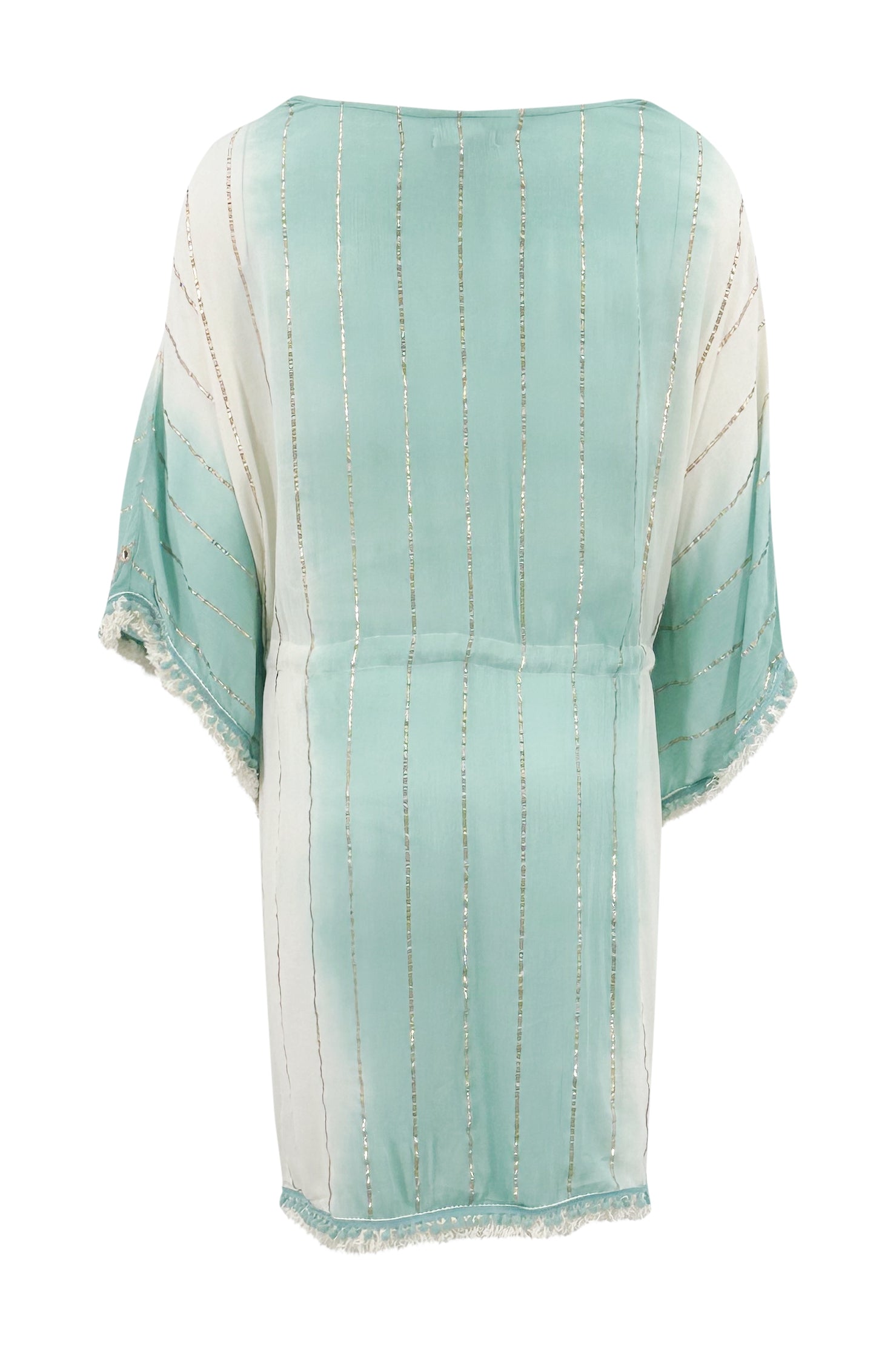Bohemian kimono in white aqua van ibzmode, Brands of Ibiza