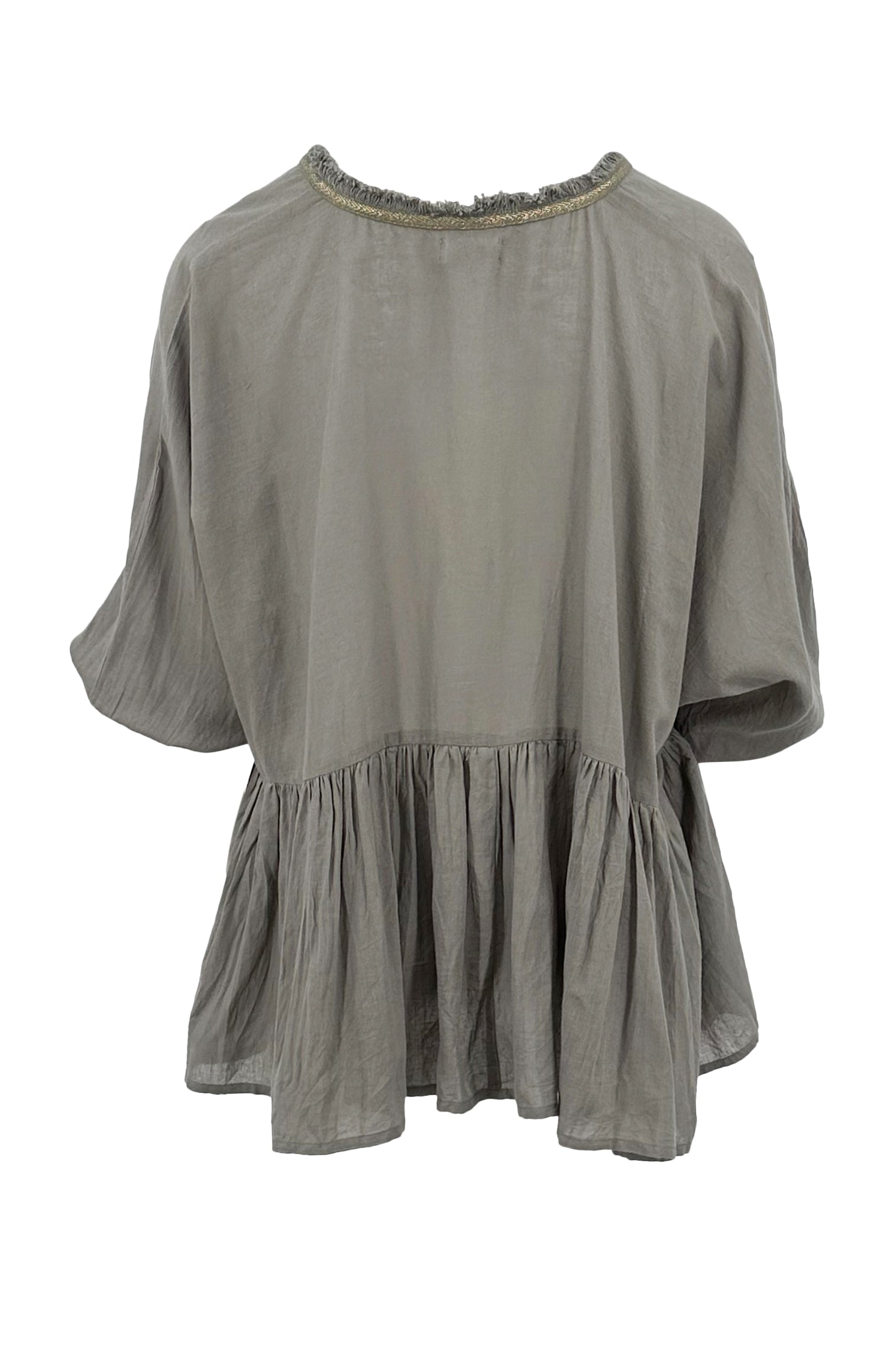 Bohemian blouse in khaki van ibzmode, Brands of Ibiza