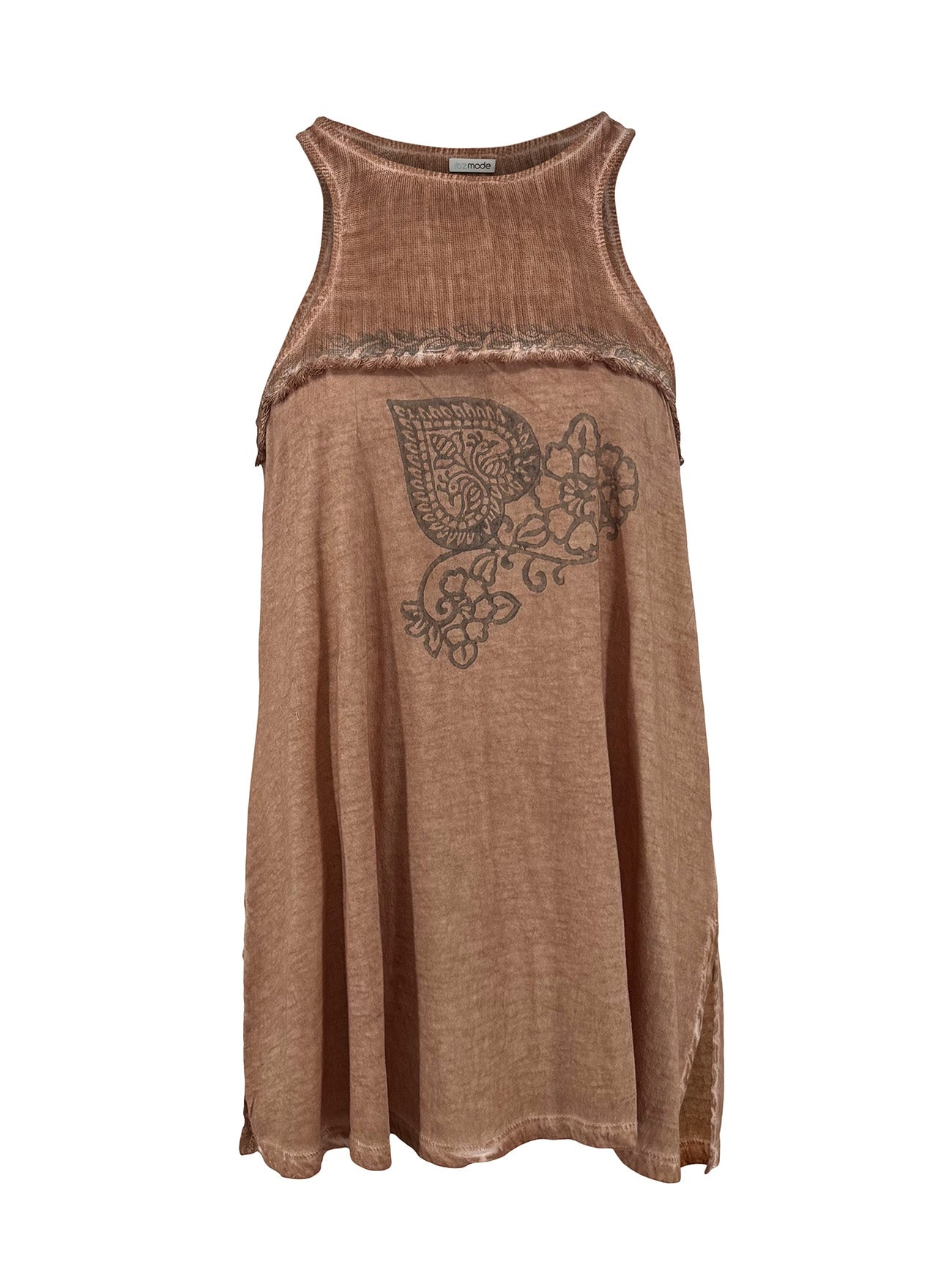 Bohemian top in sand van ibzmode, Brands of Ibiza