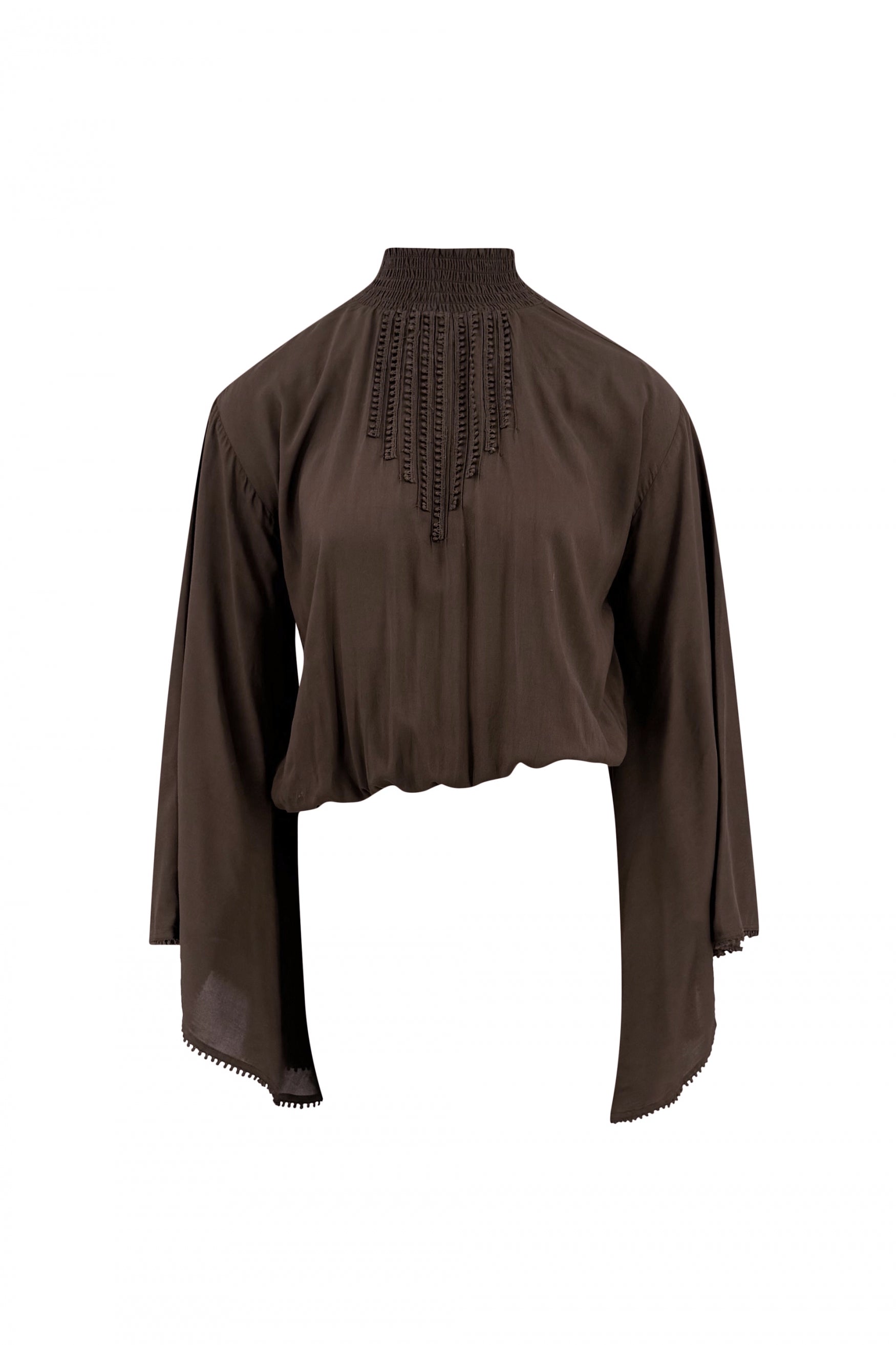 Bohemian top in dark taupe van ibzmode, Brands of Ibiza