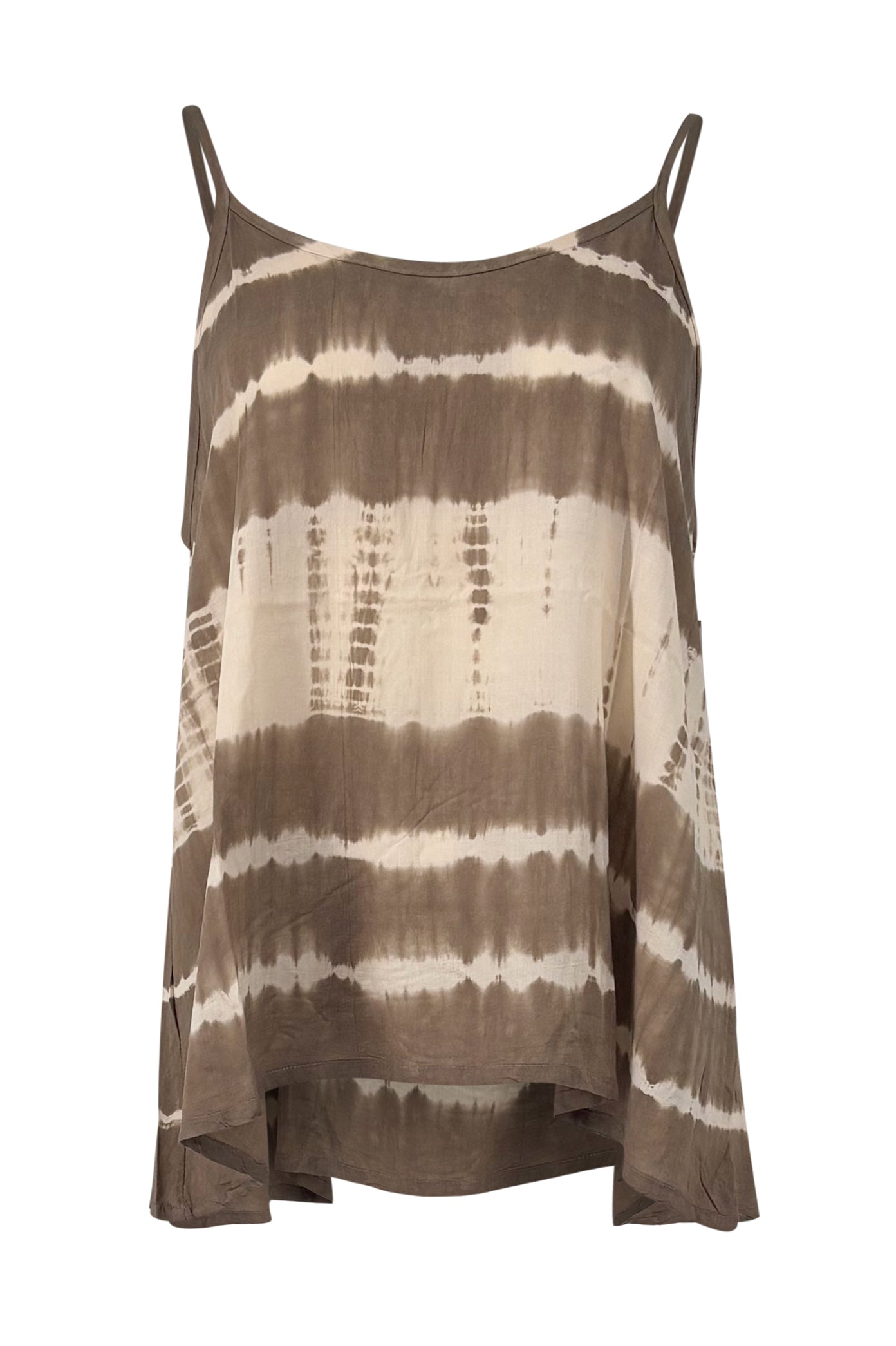 Ibizamode Strap Top Yago Maraluna Taupe with airy ombre look and feminine summer fit