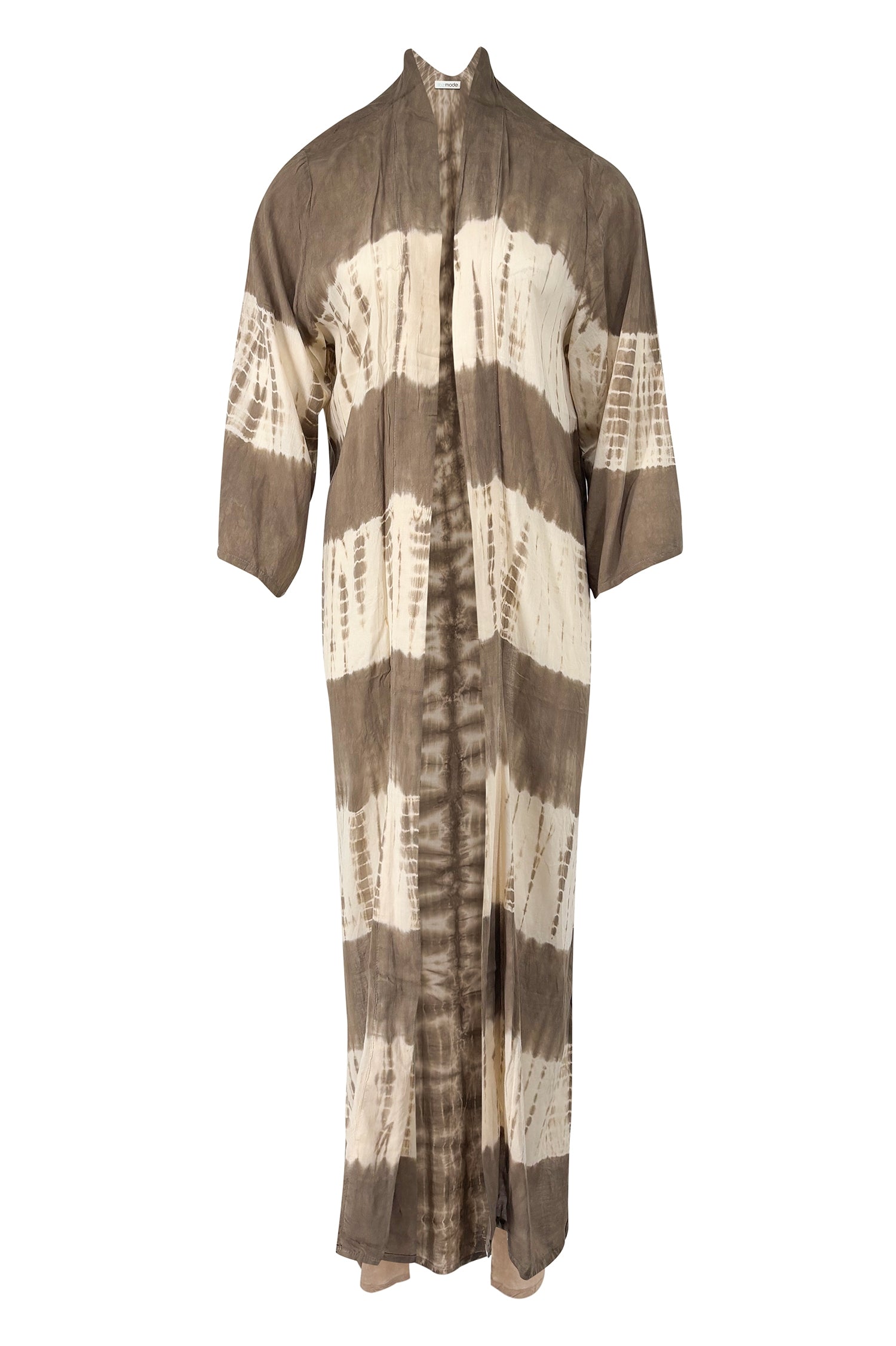 Ibizamode Kimono Gandia Maraluna Taupe with airy ombre look and relaxed beach fit