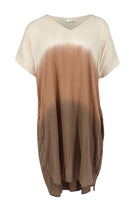 Ibizamode Short Kaftan Noa Almora Ivory with airy printed look and relaxed summer fit