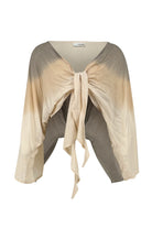 Ibizamode Wrap Top Sadri Almora Taupe Sand with airy printed look and feminine fit