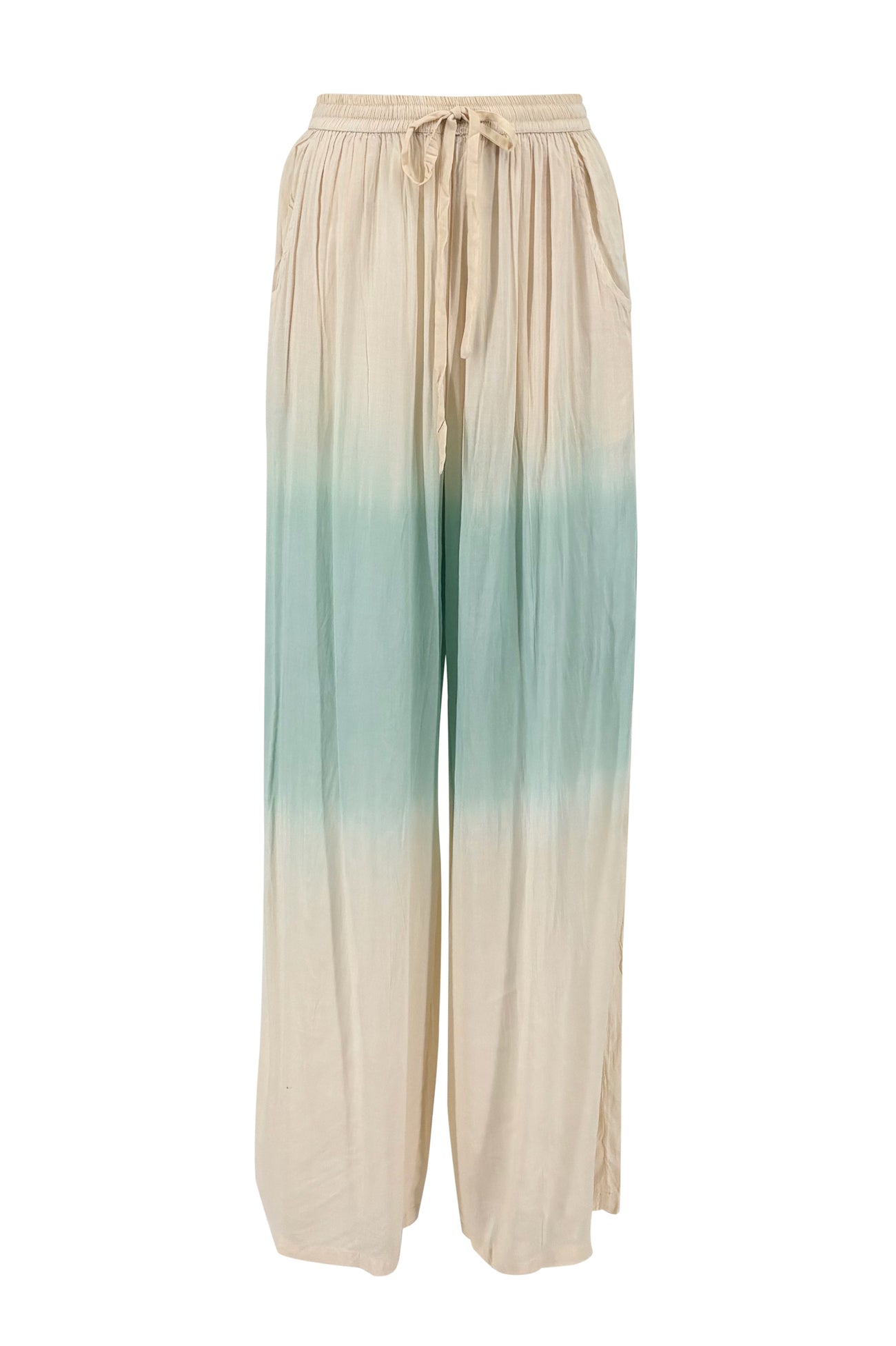 Ibizamode Pantalon Mega Almora Ivory with airy printed look and flowy summer fit
