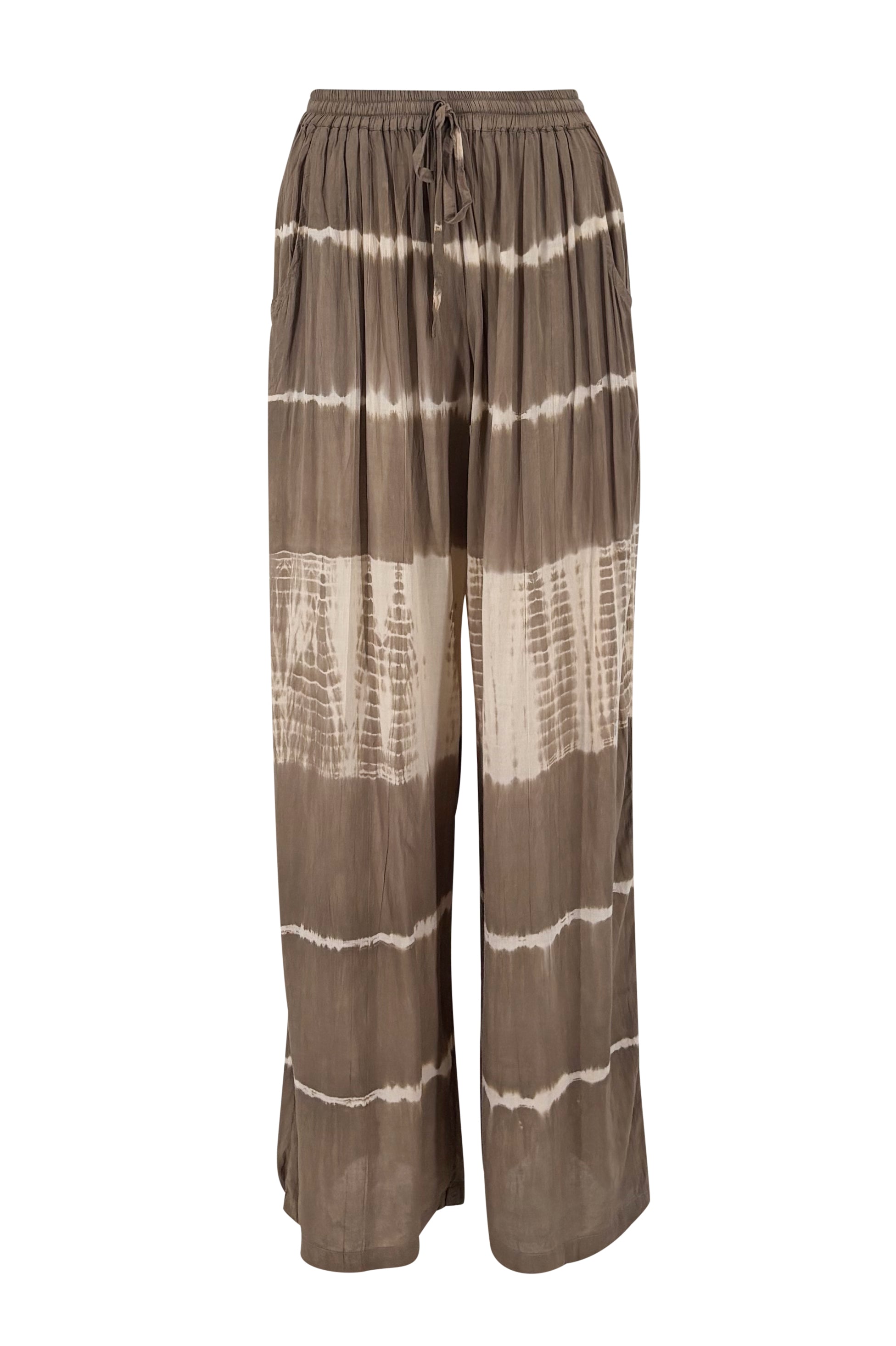 Ibizamode Pants Mega Maraluna Taupe with airy ombre look and flowy summer fit