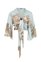 Ibizamode Wrap Top Marcia Isalea Mint floral wrap blouse