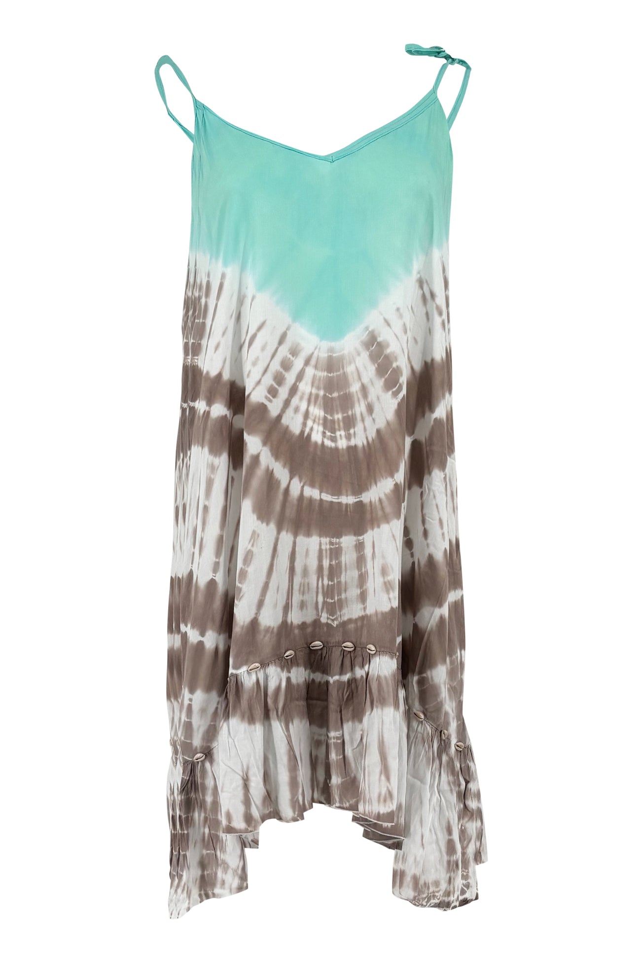 Ibizamode Short Dress Tris Aurelia Light Mint with airy ombre look and feminine summer fit