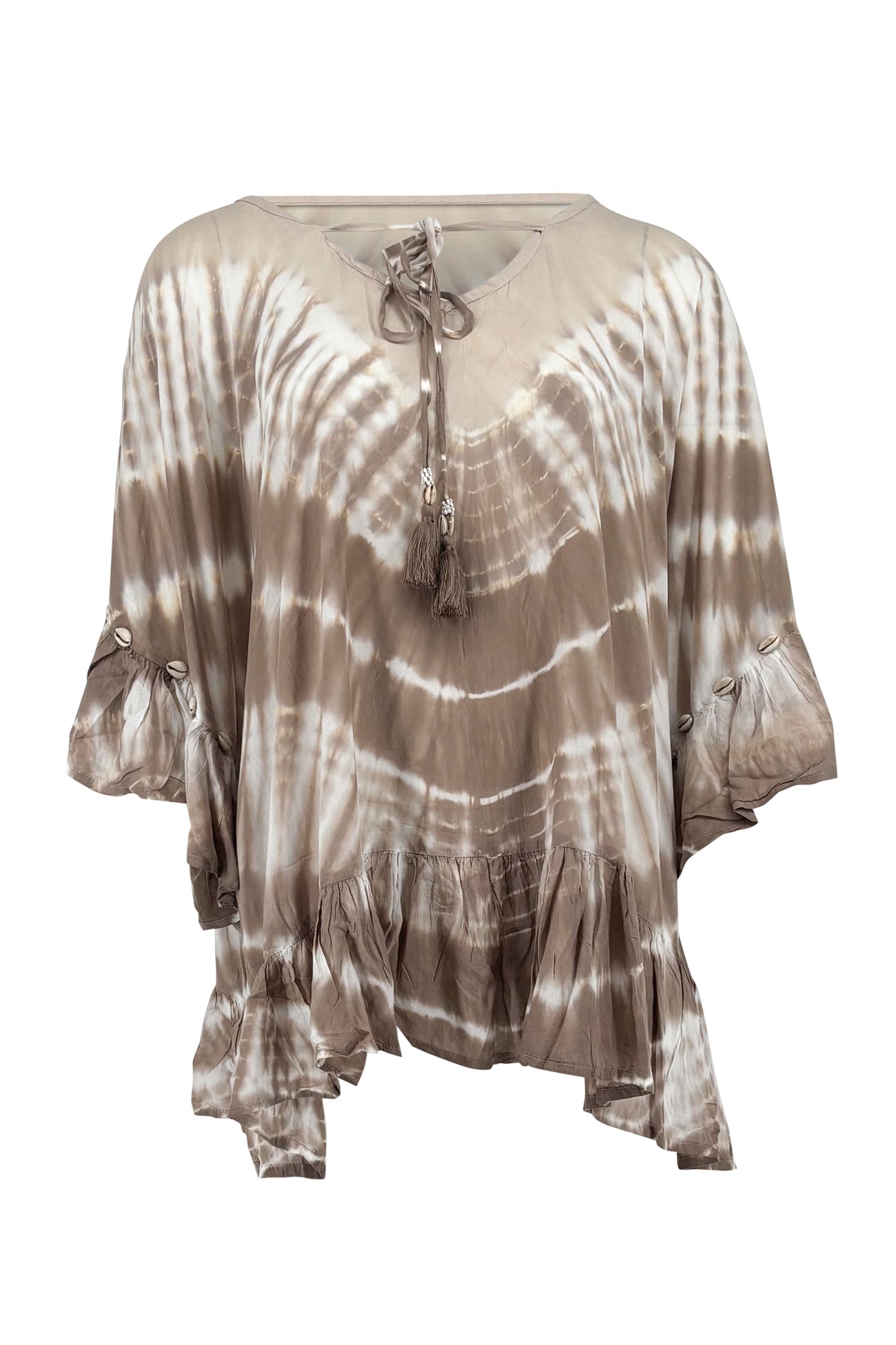 Tunic Liv Aurelia Ivory van ibzmode uit Salt & Sun. Luchtige tuniek met zachte ombre look en high summer uitstraling.