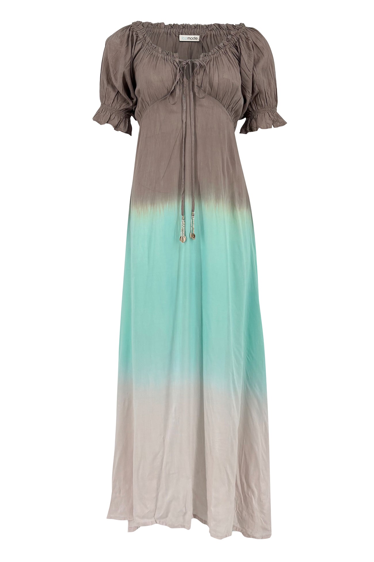 Ibizamode Long Dress Paros Aurelia Ivory with airy ombre look and flowy summer fit