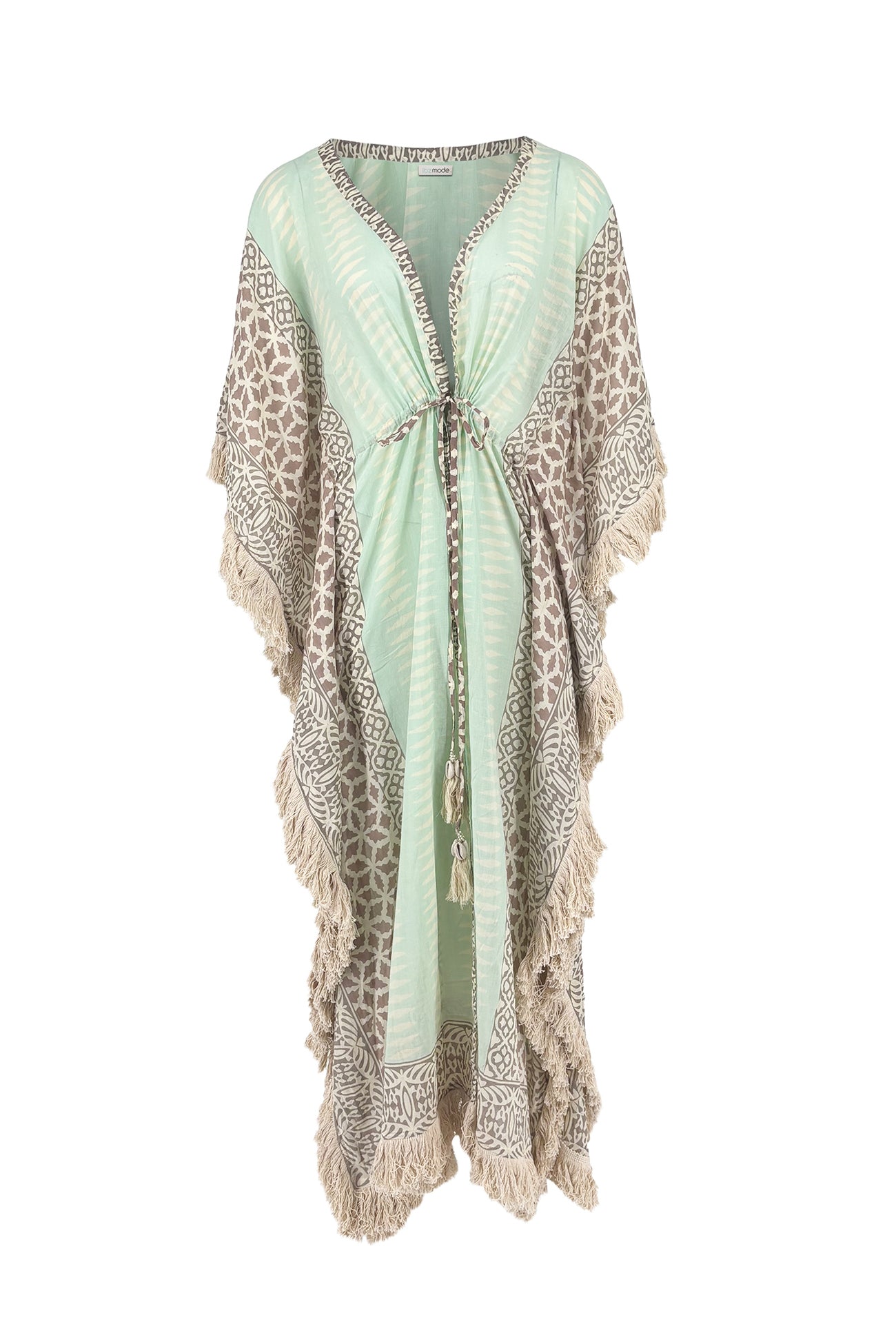 Ibzmode Long Kimono Fiore Miranza Mint bohemian beach kimono