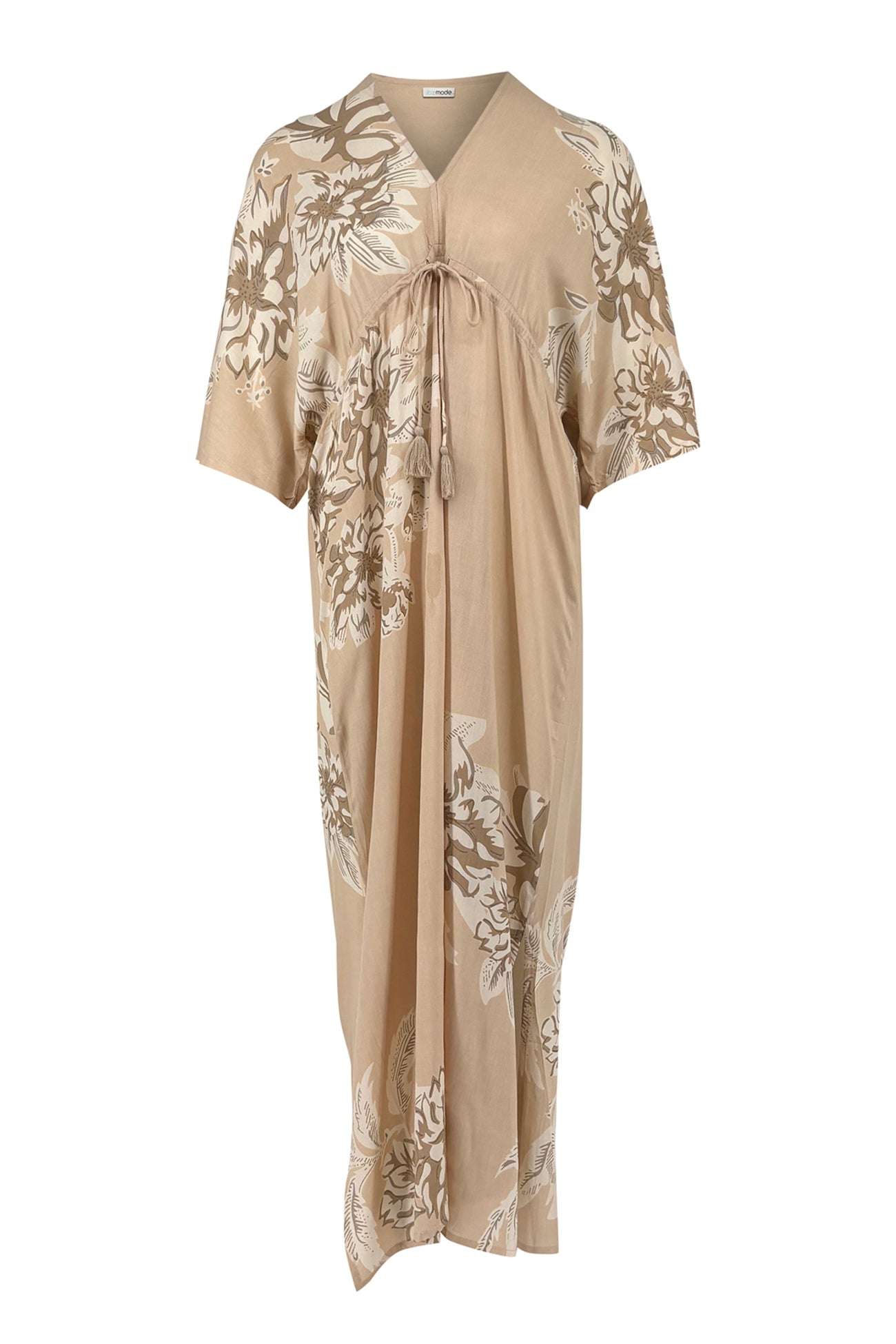 Ibizamode Kaftan Savina Isalea Old Pink floral maxi kaftan