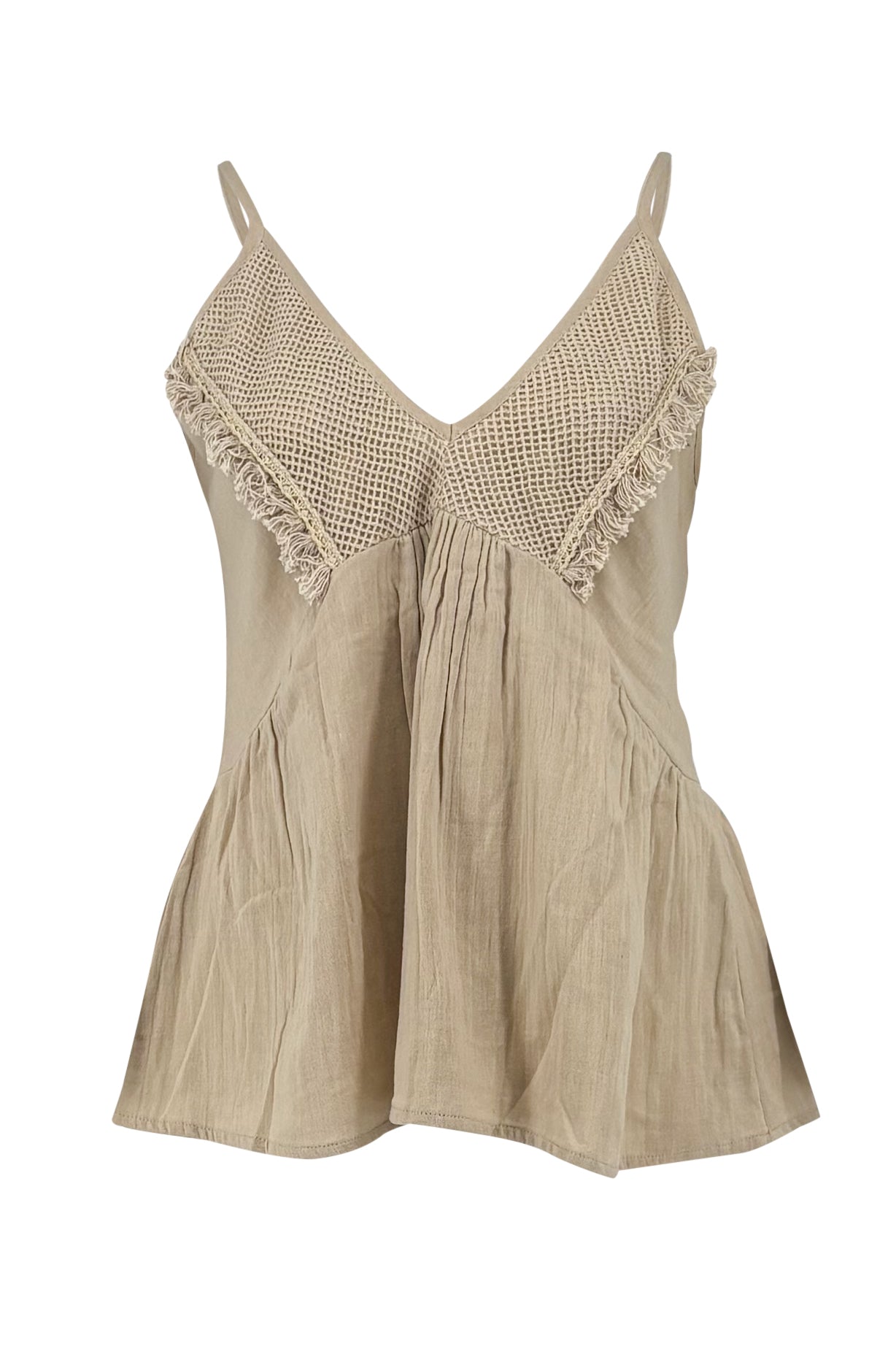 Ibizamode beige strap resort top