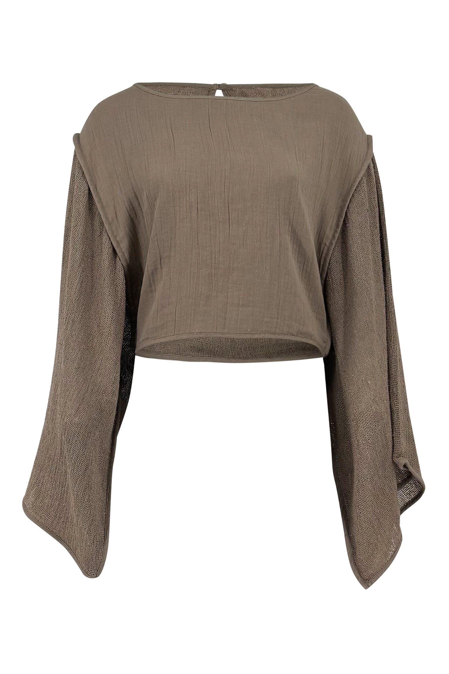 Ibizamode dark taupe cotton resort top