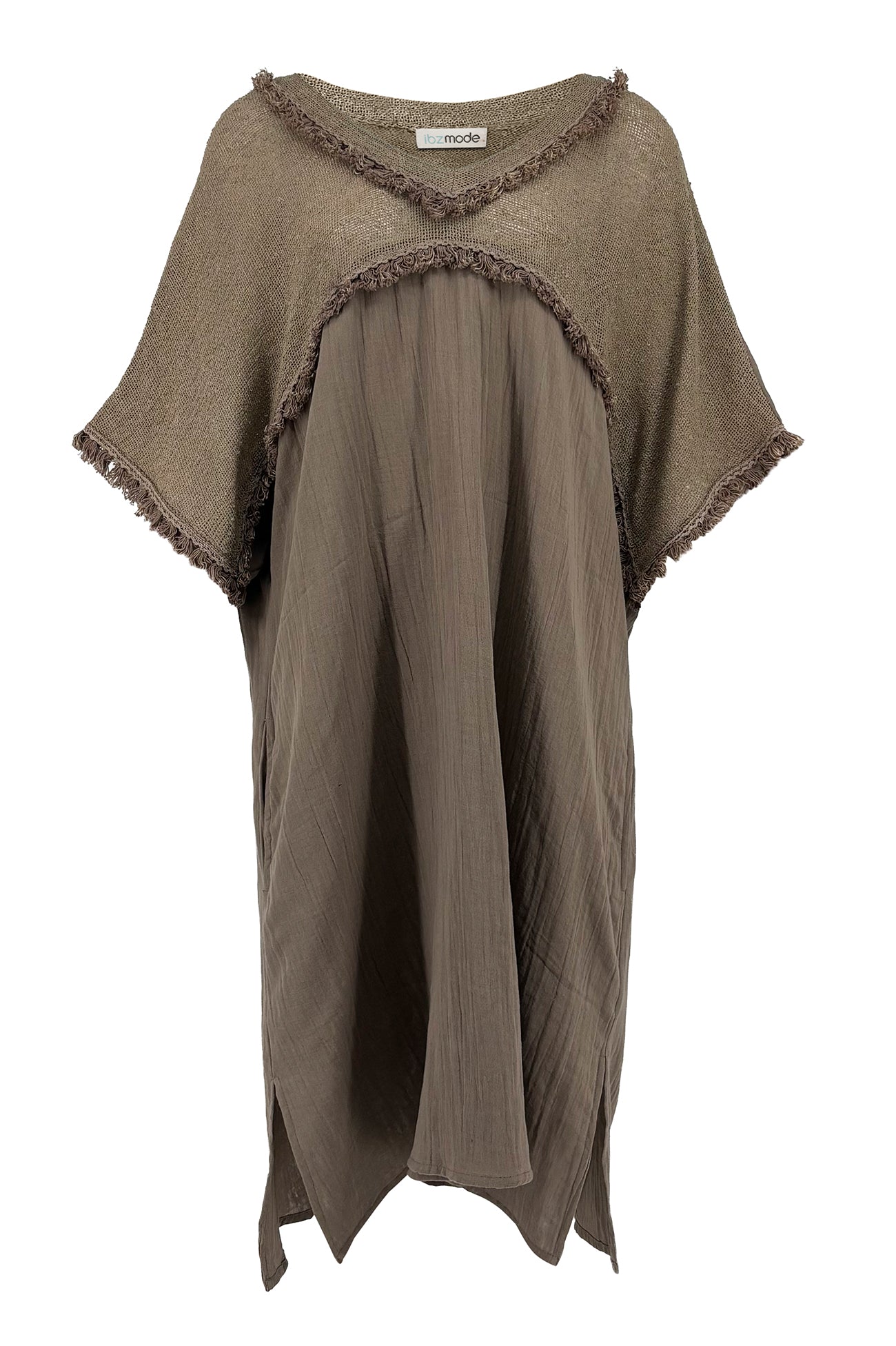 Ibizamode dark taupe cotton kaftan from Timeless Resort collection