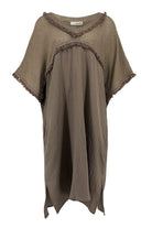 Ibizamode dark taupe cotton kaftan from Timeless Resort collection