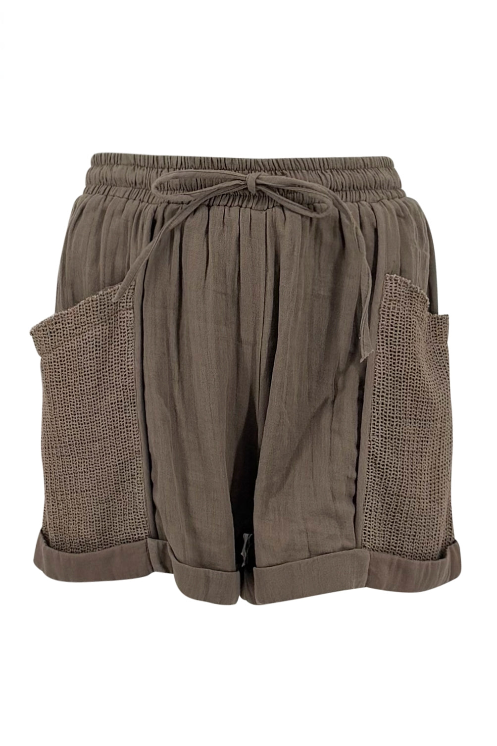 Ibizamode dark taupe cotton cami and shorts set