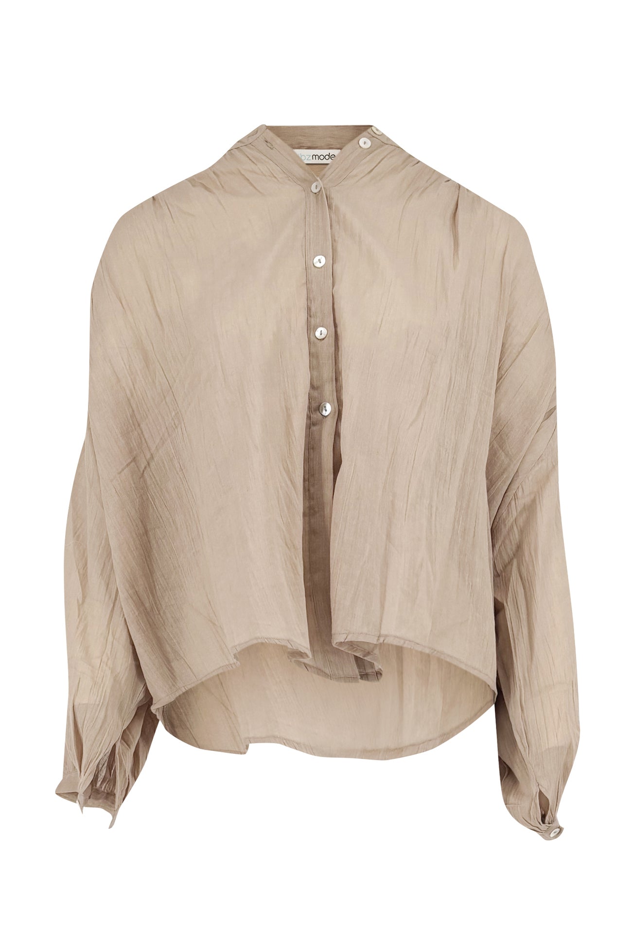Ibizamode Bohemian Bloom taupe Aurea blouse with soft boho details