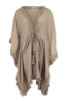 Ibizamode Bohemian Bloom taupe Ana kimono with soft flowing fabric
