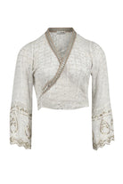 Ibzmode Wrap Top Darcia Lunara White with subtle shimmer detail