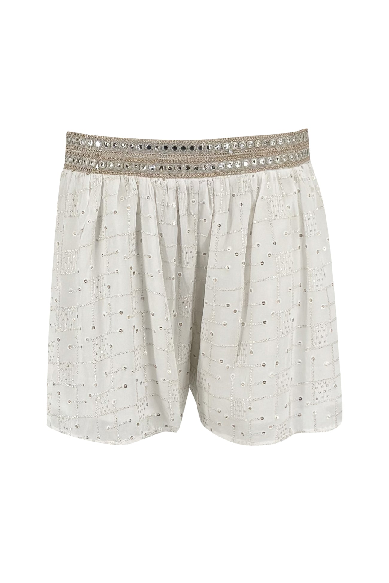 Short Tavio Lunara blanc d'Ibzmode, avec de subtils reflets