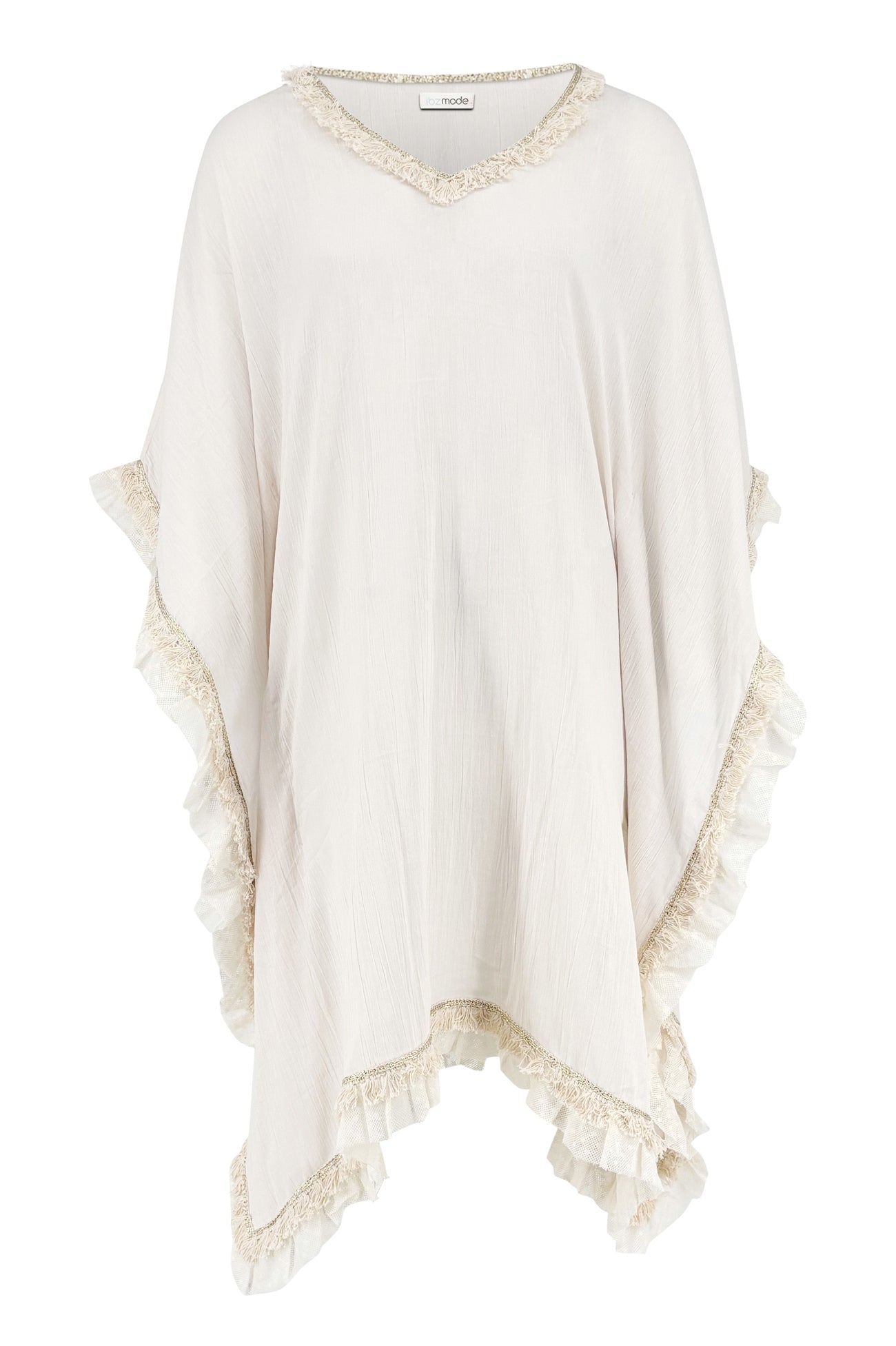 Ibizamode Bohemian Bloom ivory Javina kaftan in airy summer fabric