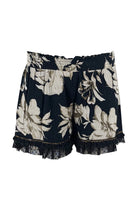 Ibizamode Bohemian Bloom black floral Ana short with lace detail