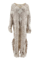 Ibizamode Kaftan Suna Alvaria Taupe with subtle shimmer detail
