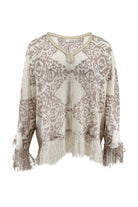 Ibizamode Top Melia Alvaria Taupe with subtle shimmer detail
