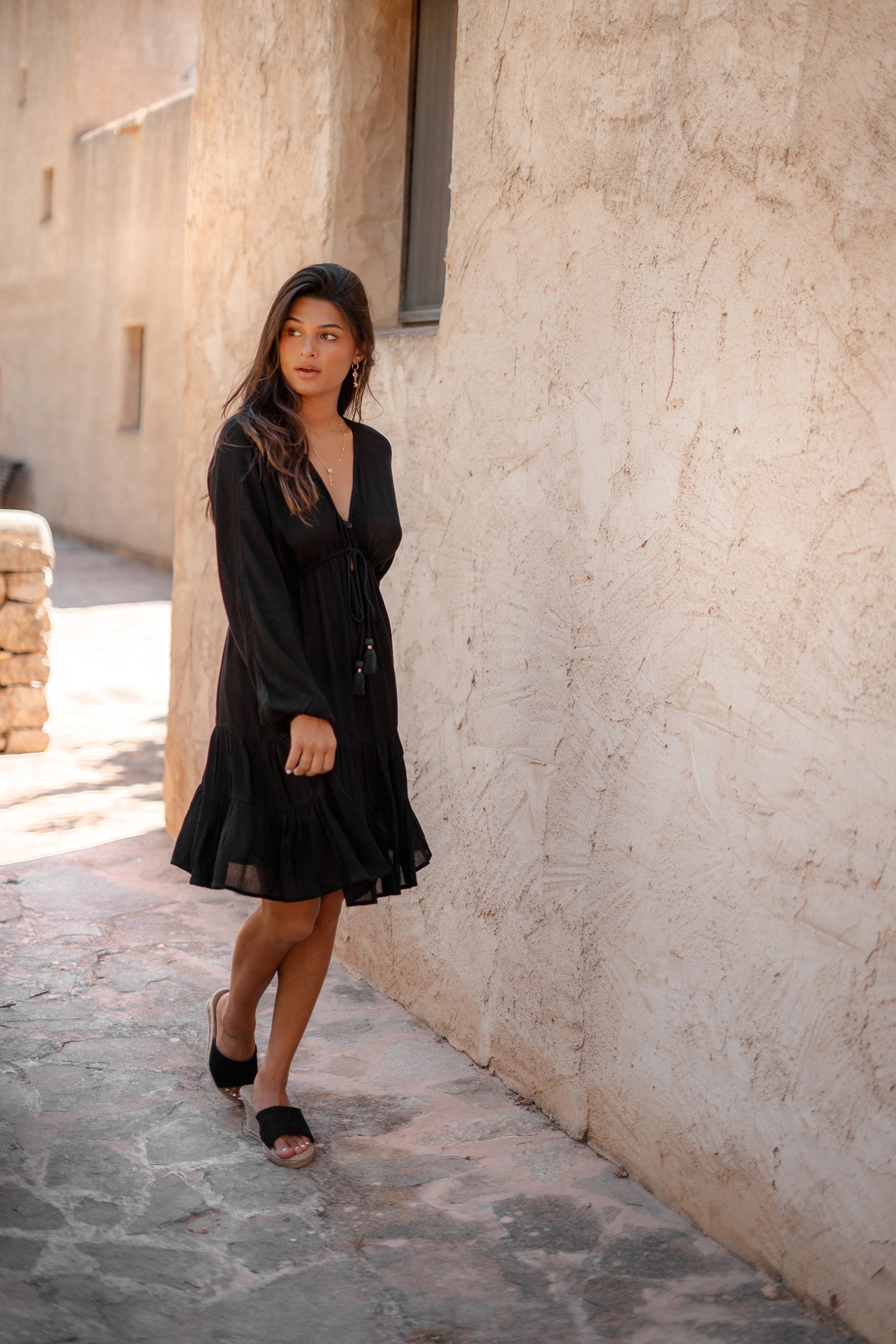 Bohemian dress in black from ibzmode, Brands of Ibiza