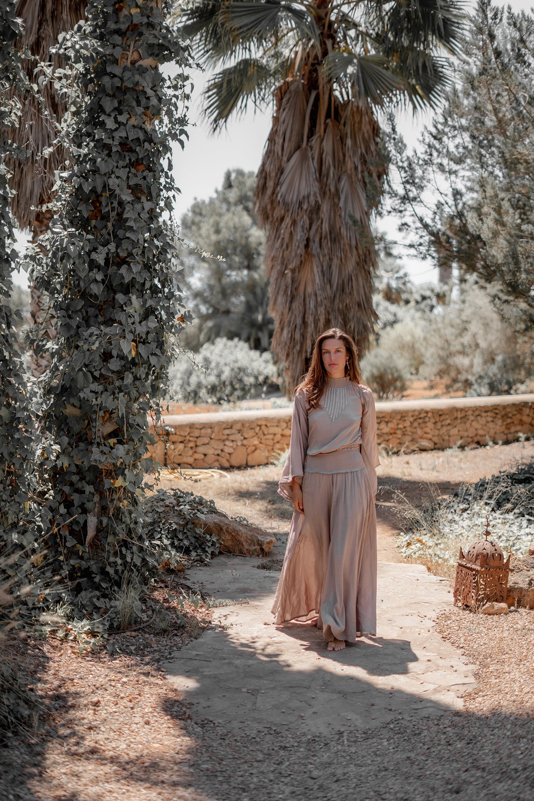 Bohemian broek in light taupe van ibzmode, Brands of Ibiza