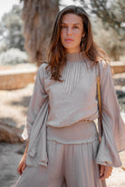 Bohemian broek in light taupe van ibzmode, Brands of Ibiza