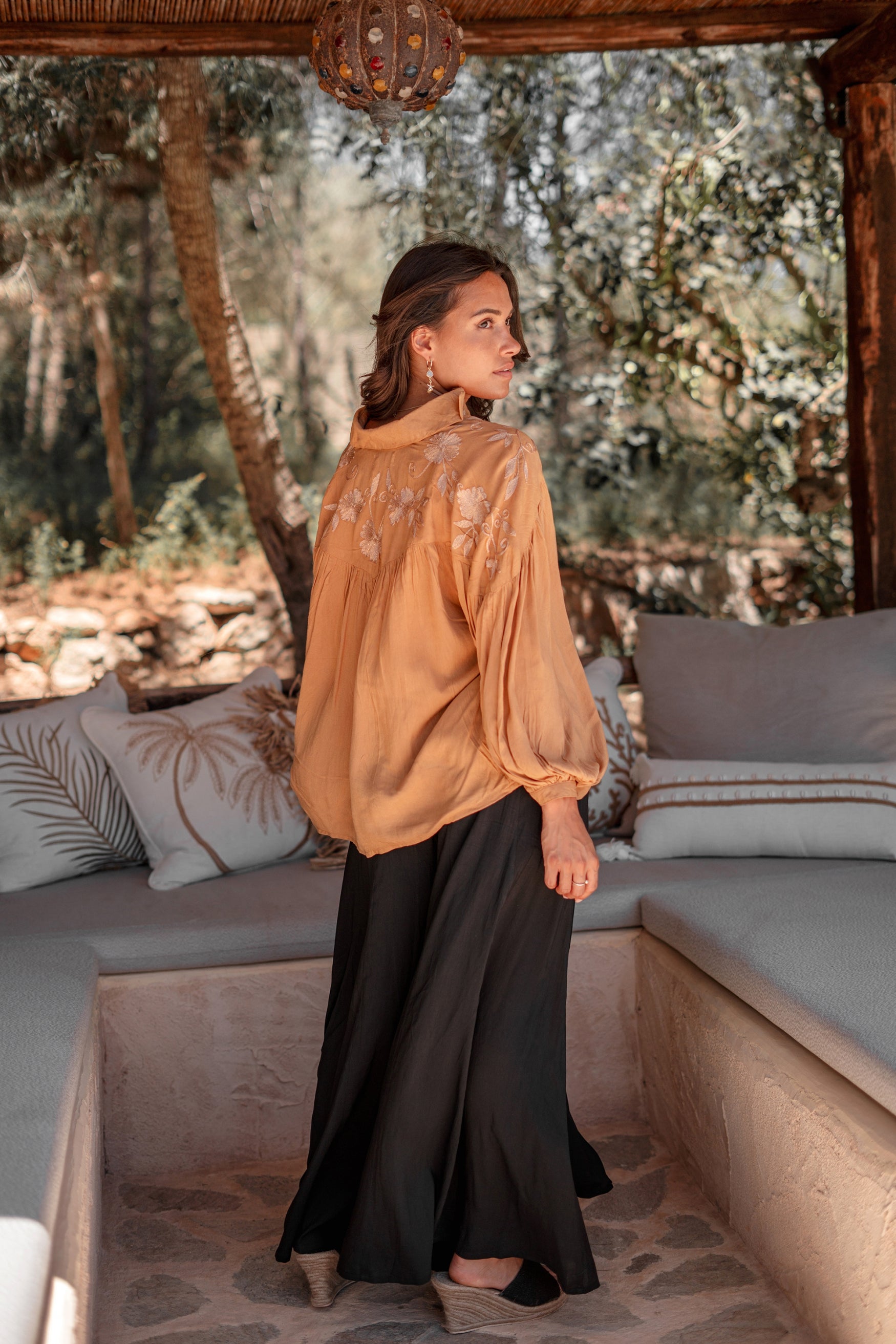 Bohemian blouse in brick van ibzmode, Brands of Ibiza