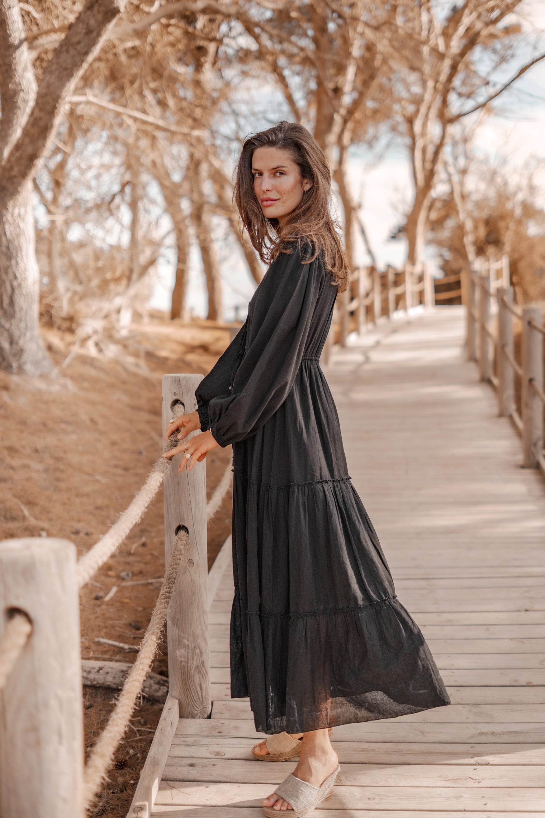 Bohemian jurk in black van ibzmode, Brands of Ibiza