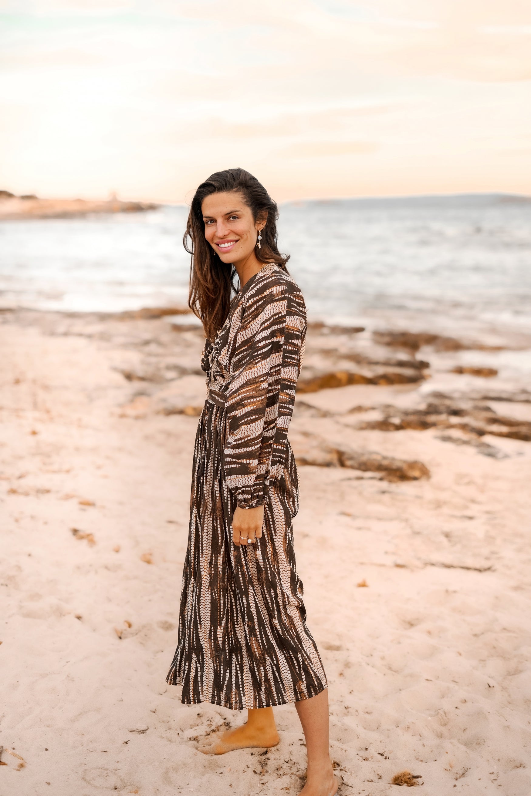 Bohemian jurk in brown van ibzmode, Brands of Ibiza