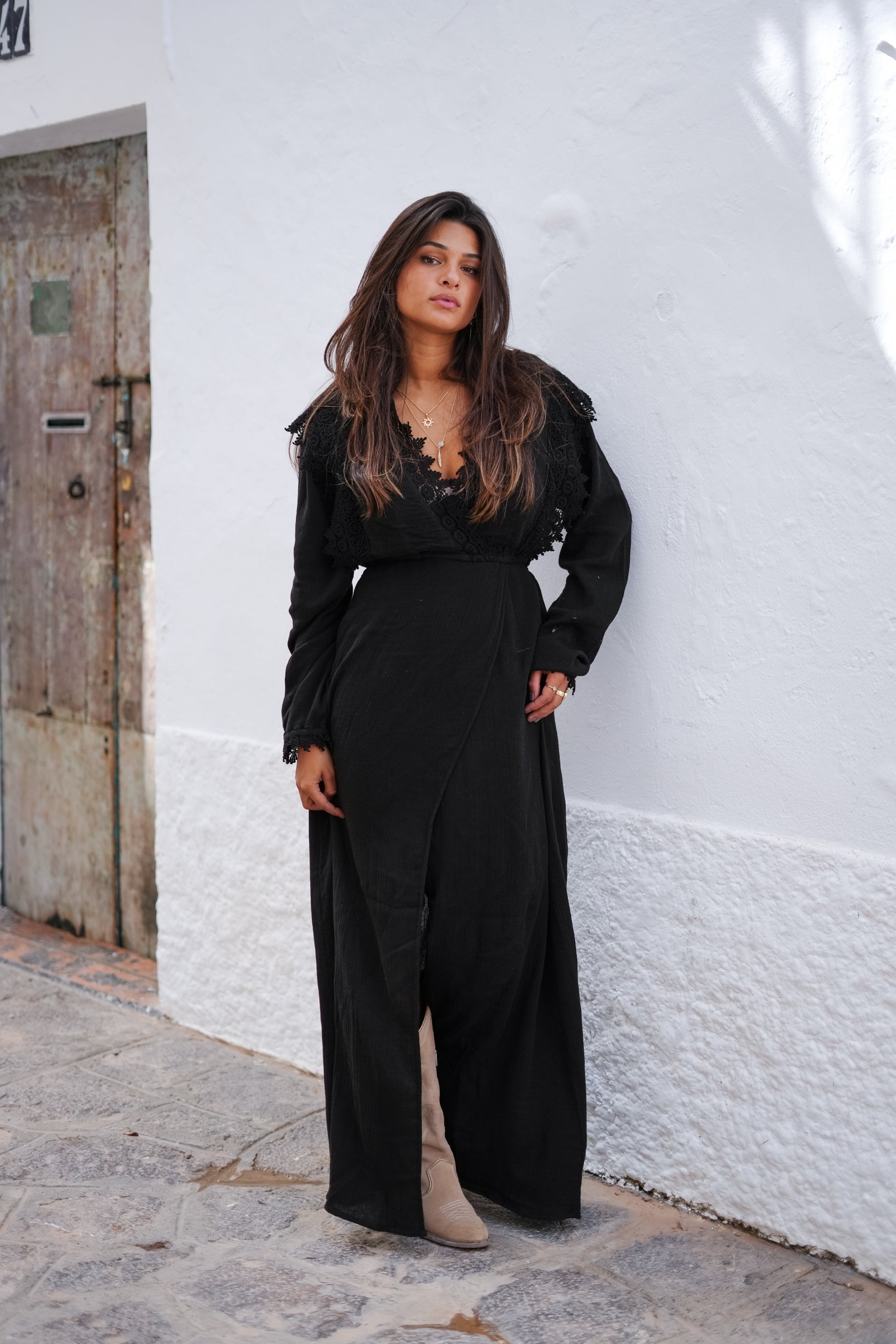 Bohemian jurk in black van ibzmode, Brands of Ibiza