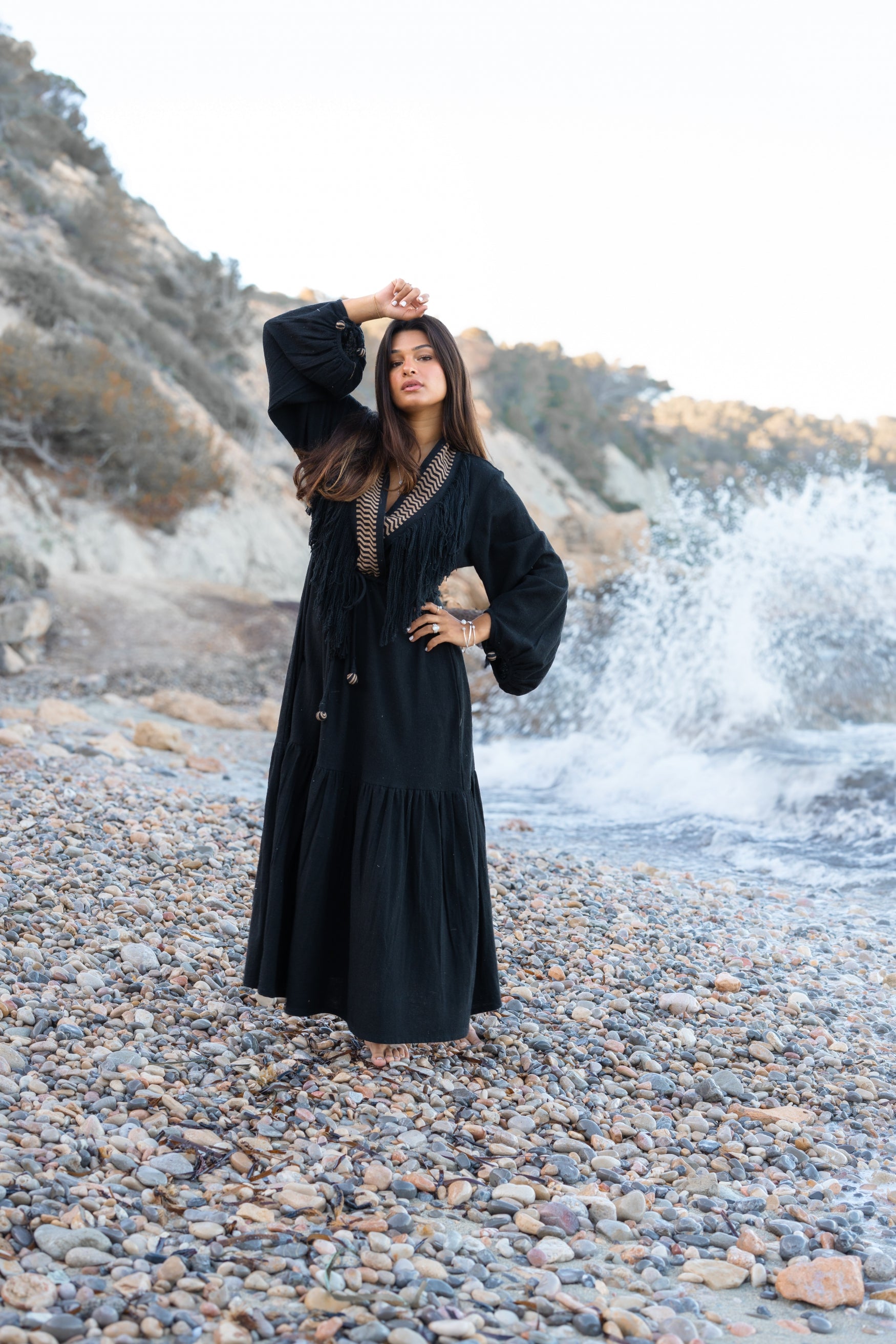 Bohemian jurk in black van ibzmode, Brands of Ibiza