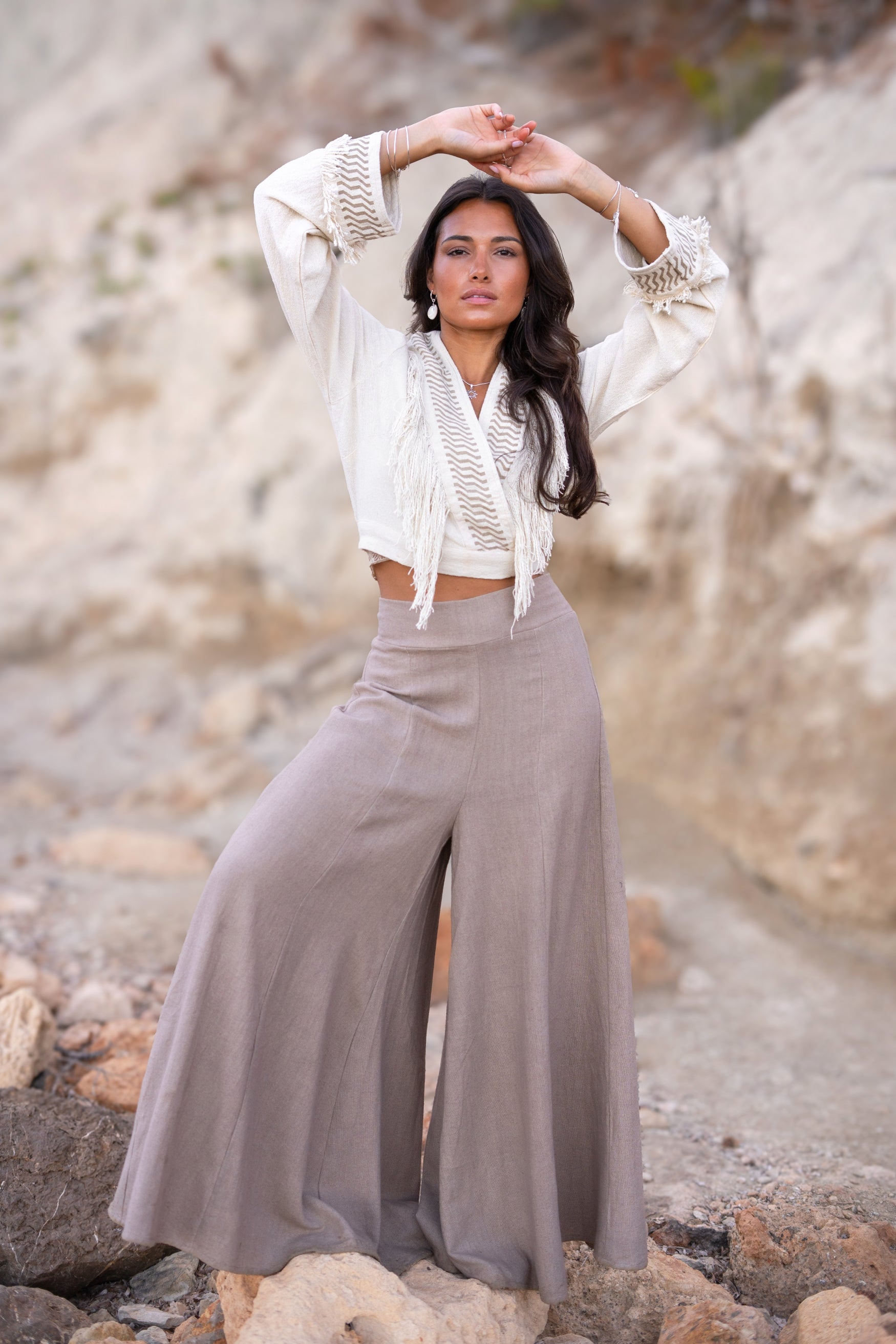 Bohemian top in ecru van ibzmode, Brands of Ibiza