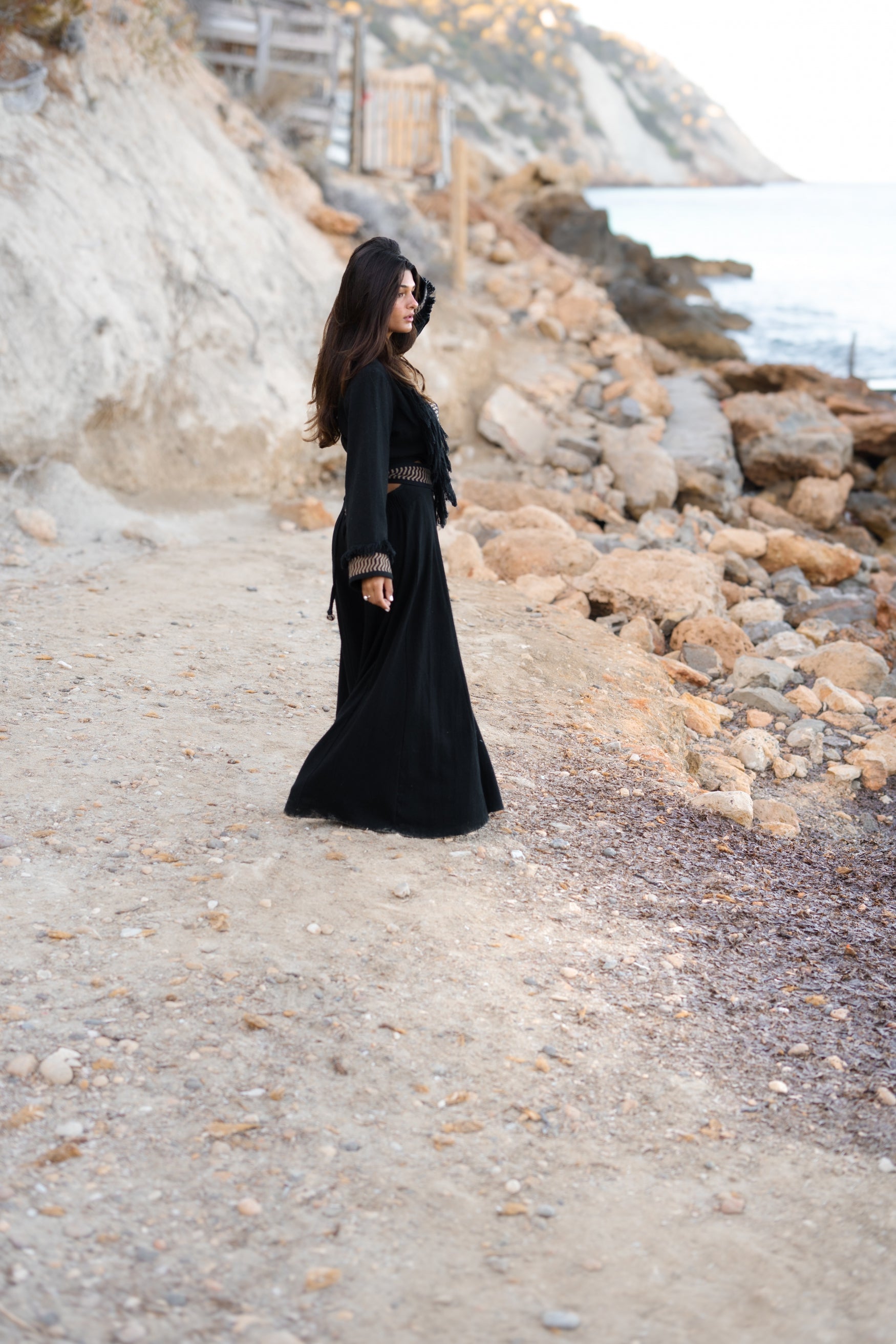 Bohemian top in black van ibzmode, Brands of Ibiza